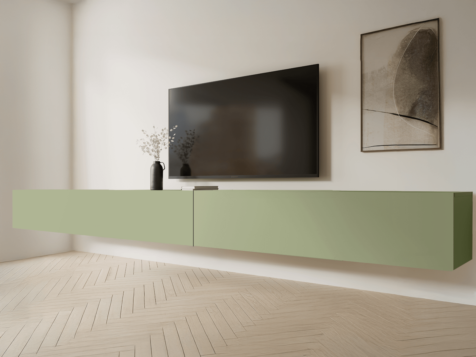 Meuble tv-hifi KINGSTON 2 portes battantes 280 cm avocat