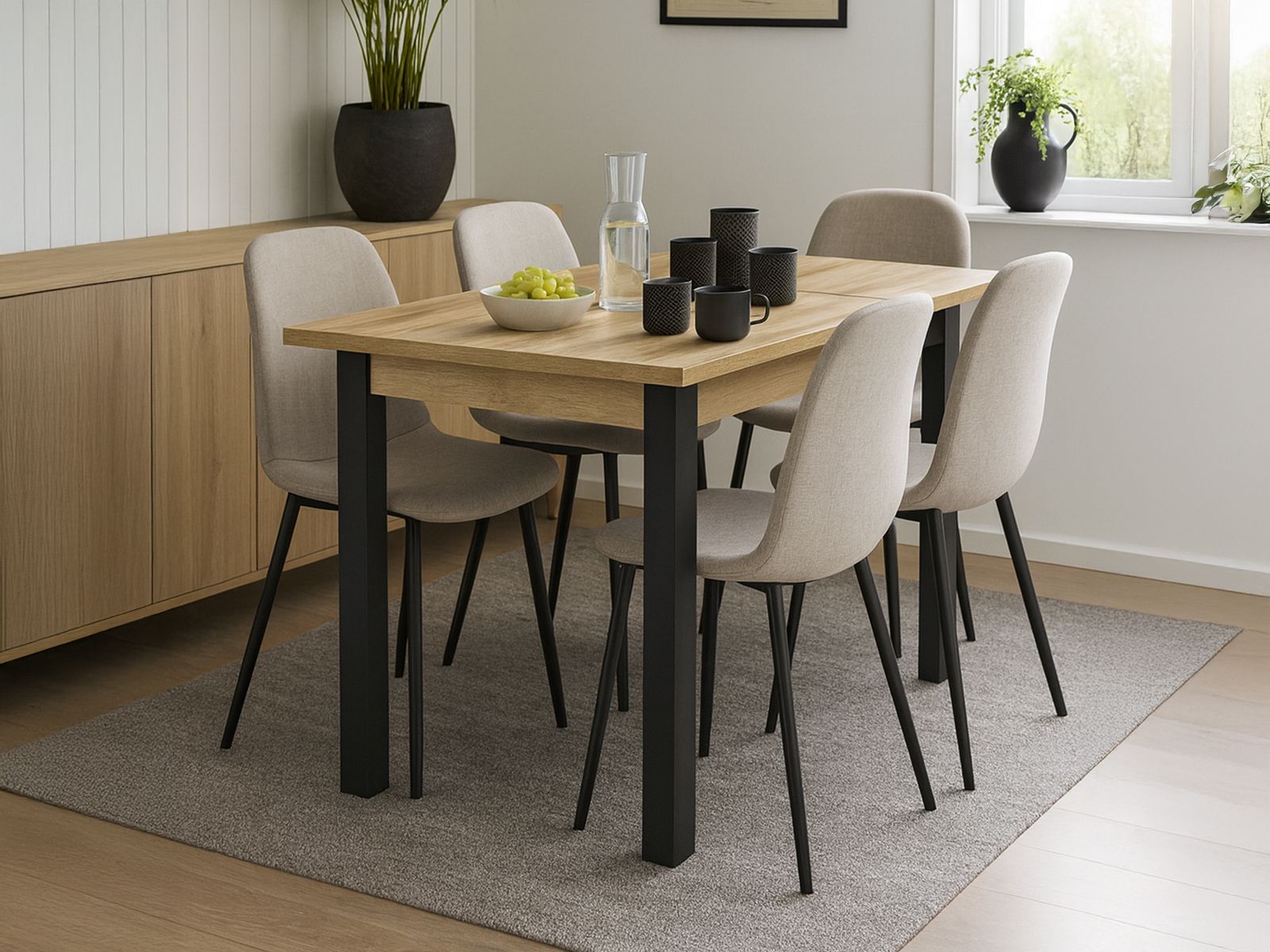 Table repas extensible OLIANNE 130 > 175 cm chêne naturel