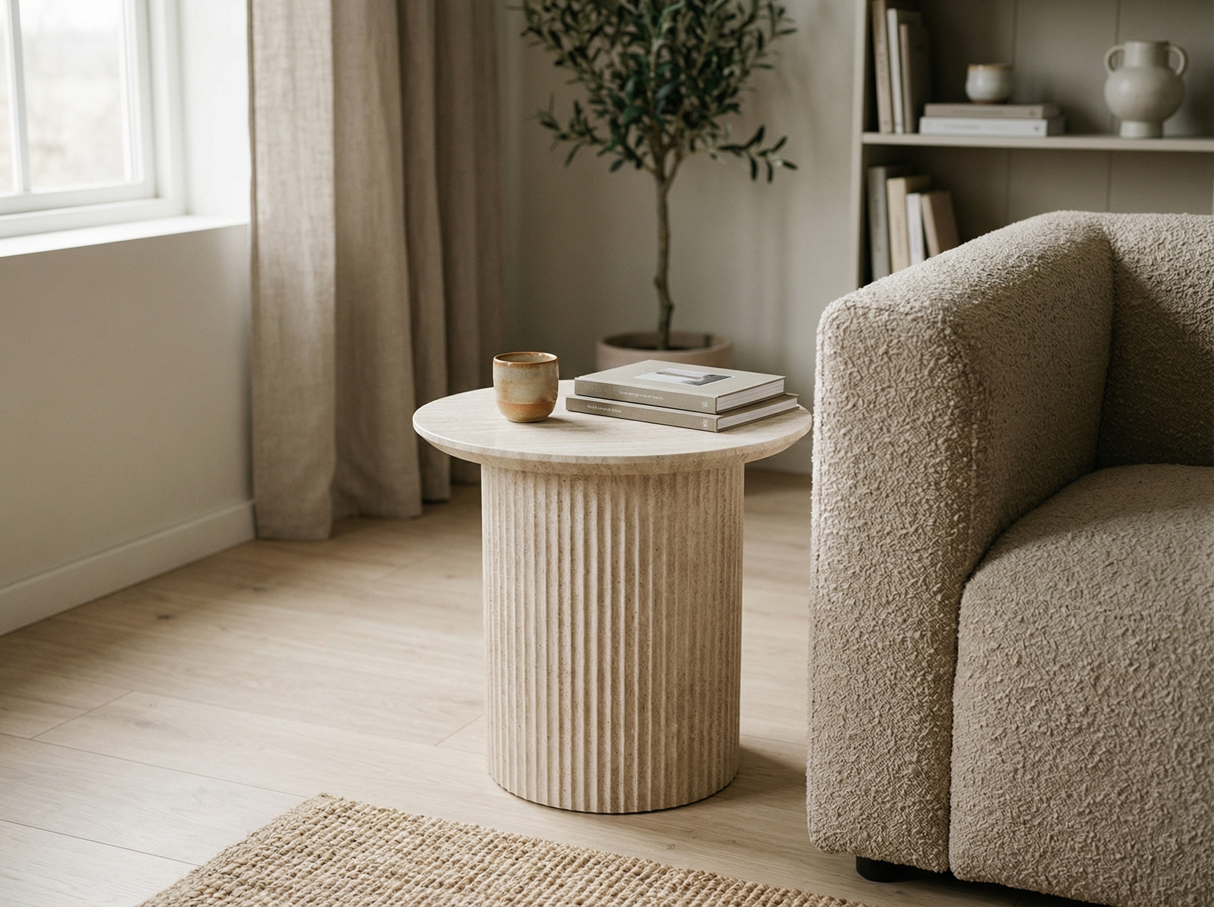 Table basse LARUSSO 50 cm travertin
