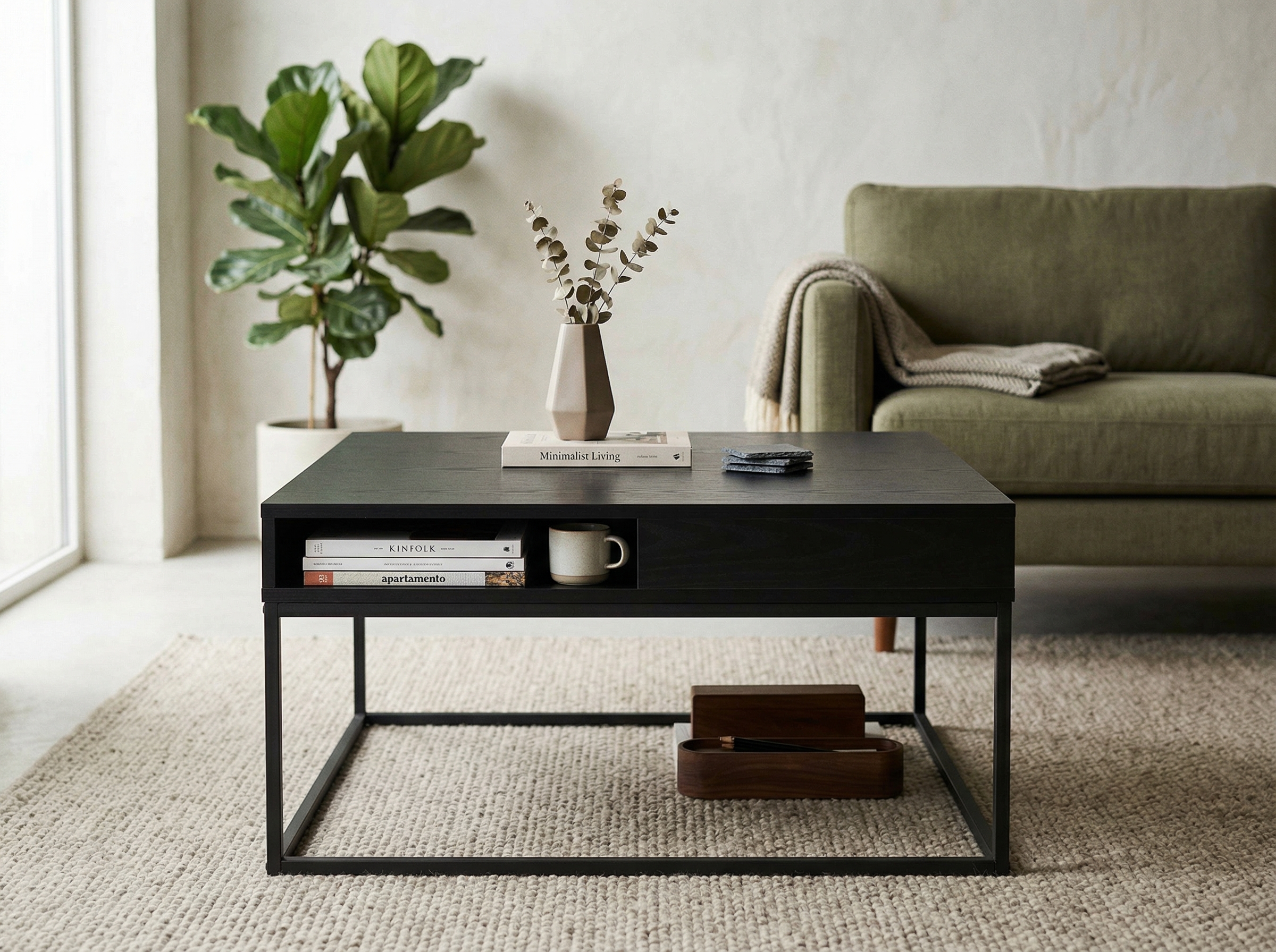 Table basse WILTORD frêne noir