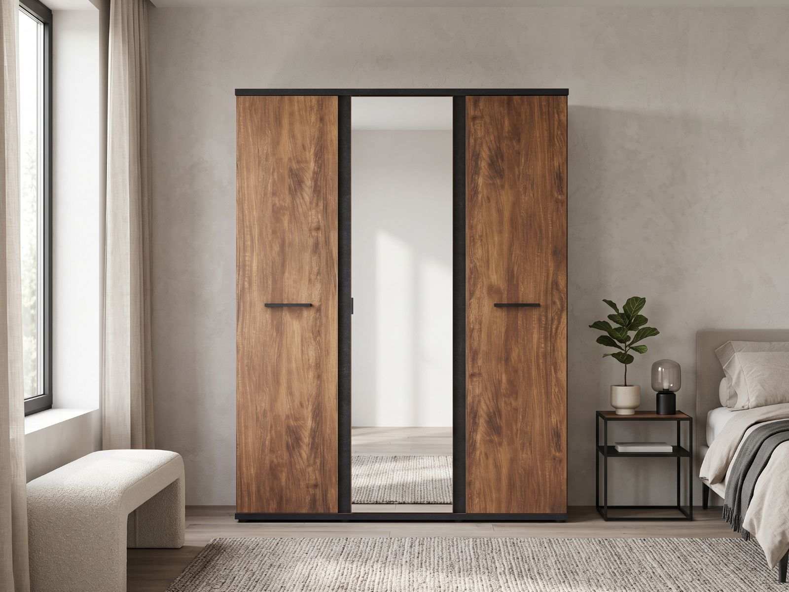 Armoire ELENAS 3 portes acacia