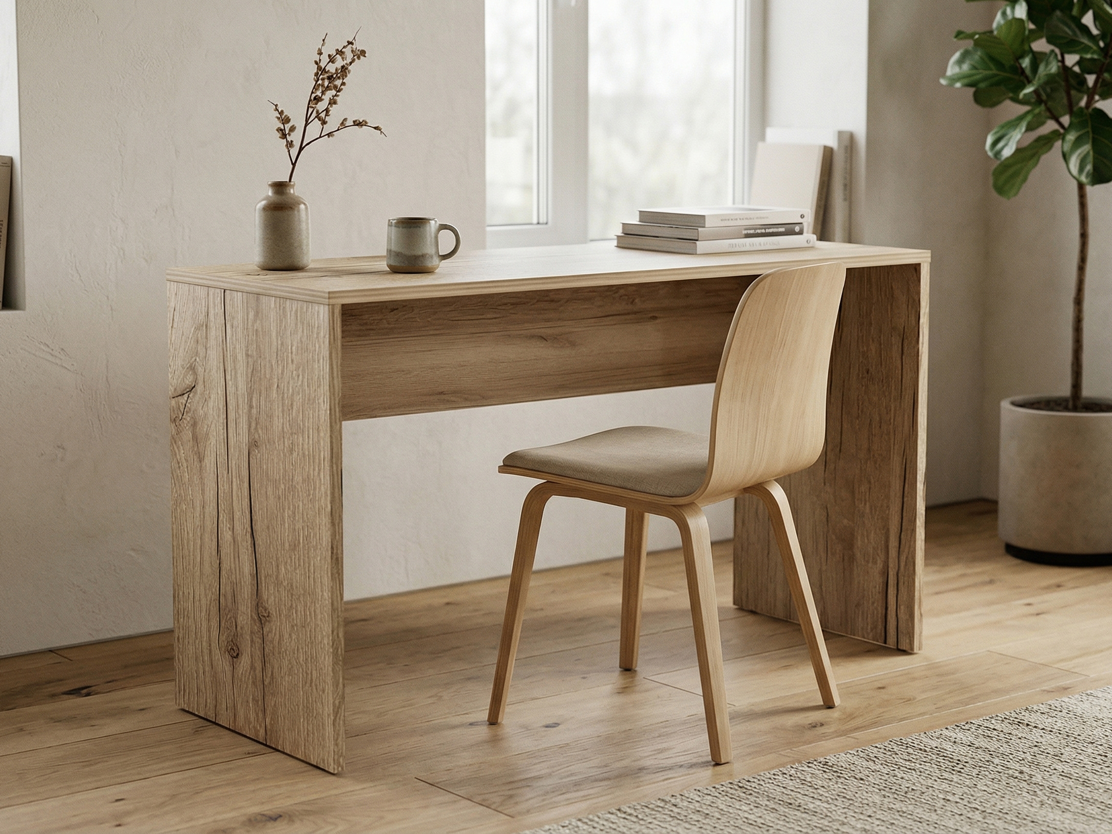 Bureau AGAMIR 130 cm chêne naturel