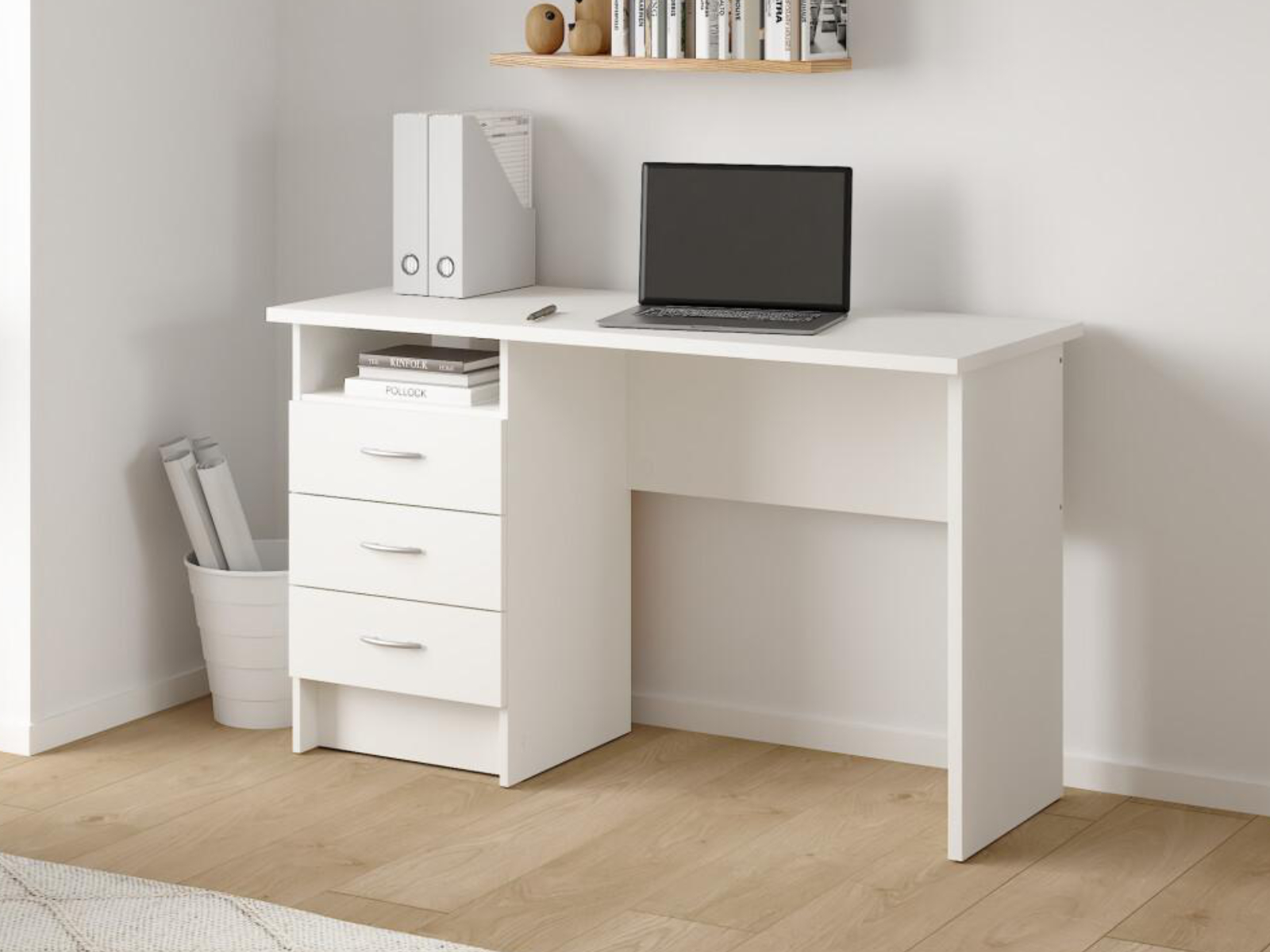 Bureau FARO 3 tiroirs blanc