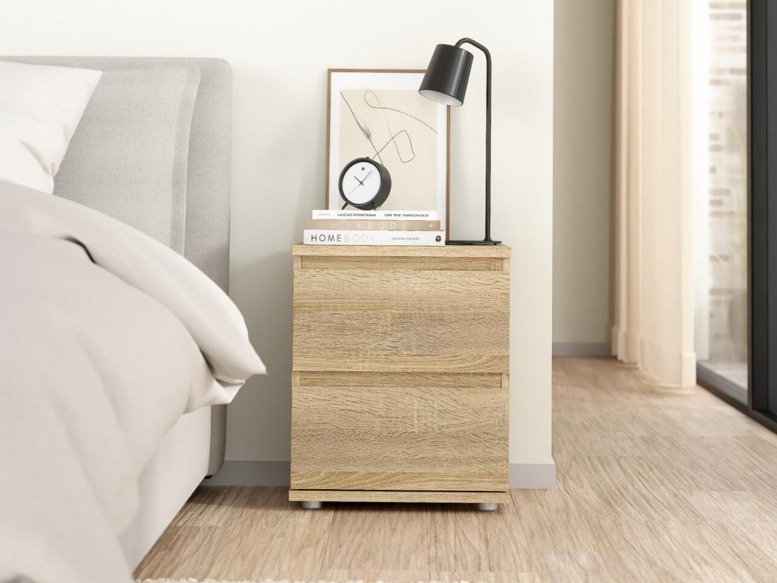 Table de chevet NOVARO 2 tiroirs chêne