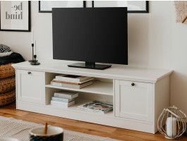Meuble TV LANDO 2 portes blanc