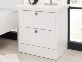 Chevet LANDO 2 tiroirs blanc