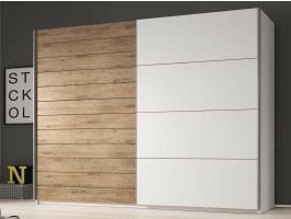 Armoire GALACTIC 2 portes 270 cm blanc/chêne beaufort
