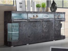 Commode LABEL 4 portes ardoise colorée