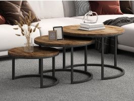 Lot de 3 tables basses ARNOLD mangolia