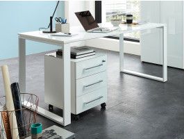 Bureau MATERIA 160 cm blanc/blanc laqué