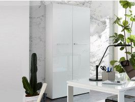 Armoire de bureau MATERIA 2 portes blanc/blanc laqué