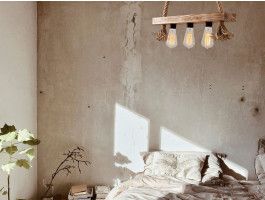 Luminaire suspendu ERAY 3 lampes naturel