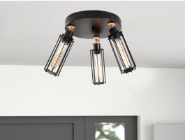 Plafonnier LYCAON 3 lampes noir