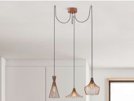 Suspension MEZUT 3 lampes cuivre