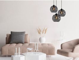 Luminaire suspendu WINGHAM 3 lampes noir