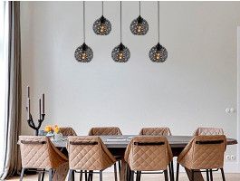 Luminaire suspendu NANCHANG 5 lampes noir