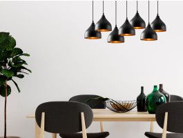 Luminaire suspendu IZMIR 7 lampes noir