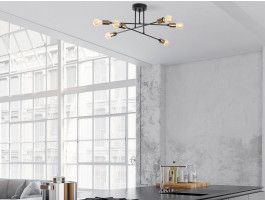 Plafonnier BLACKPOOL 6 lampes noir