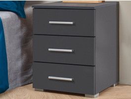 Chevet FLASH 3 tiroirs gris métal