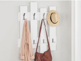 Porte-manteaux WALL 8 crochets blanc
