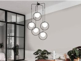 Luminaire suspendu MORNINGTON 5 lampes noir