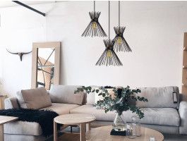 Luminaire suspendu RIESCO 3 lampes noir