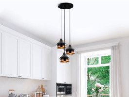 Luminaire suspendu YIODA 3 lampes noir