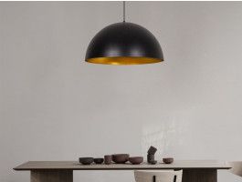 Luminaire suspendu CAVIANA 1 lampe noir/or