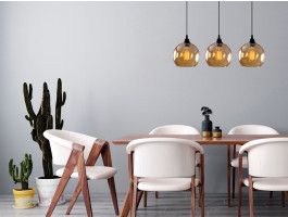 Luminaire suspendu PITTSBURGH 3 lampes noir/or