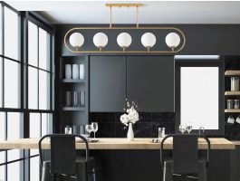 Suspension JAW 5 lampes doré