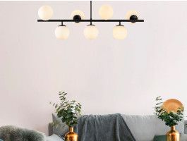 Suspension FAROUK 7 lampes noir