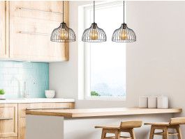 Luminaire suspendu KUMPUR 3 lampes noir