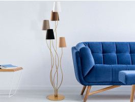 Lampadaire BONOBO 5 lampes doré