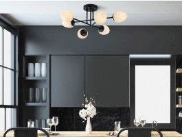 Plafonnier PIETROBONI 6 lampes noir