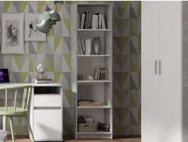 Bibliothèque SAMMOU 5 niches béton/blanc