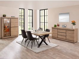 Salle à manger MARNOIX 189 cm chêne français avec chaises