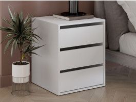 Chevet ARTEMIS 3 tiroirs blanc mat