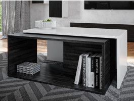 Table basse KINGSTON DELUXE blanc/chêne noir