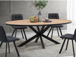 Table repas ovale LANAKO 110x220 cm chêne français d'automne