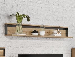 Étagère QUANTINO chêne artisan/noir