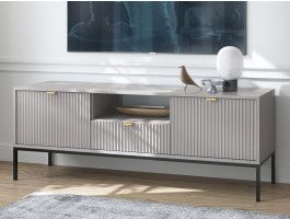 Meuble TV NORYA 2 portes 1 tiroir gris