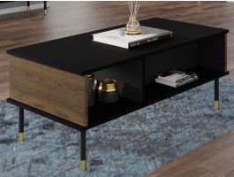 Table basse SHERLOCK 110 cm chêne catania/noir