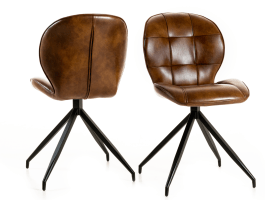 Lot de 2 chaises LENO cognac