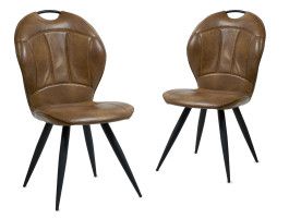 Lot de 2 chaises HANZY cognac