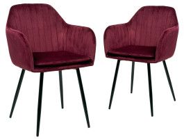 Lot de 2 chaises CIRE bordeaux