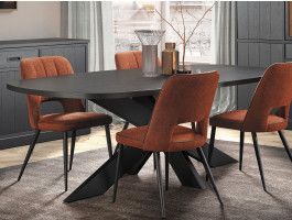 Table repas ovale RAPHEO 200 cm noir nox
