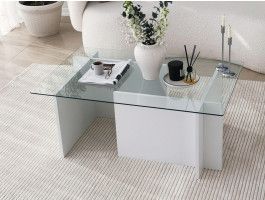 Table basse rectangulaire CAPELLA 105 cm blanc