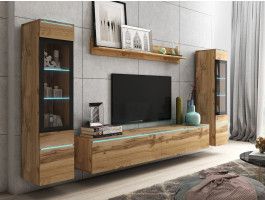 Mur tv-hifi VITTORIO 6 portes chêne wotan