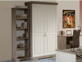 Armoire IVANA 2 portes truffe/porcelaine