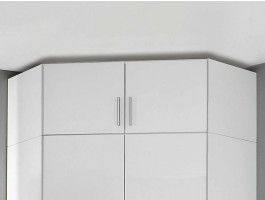 Surmeuble de coin CELLON blanc 2 portes blanc brillant